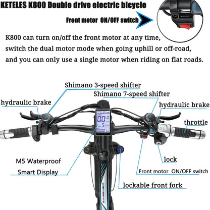 KETELES K800 Dual 2000W Electric Bike
