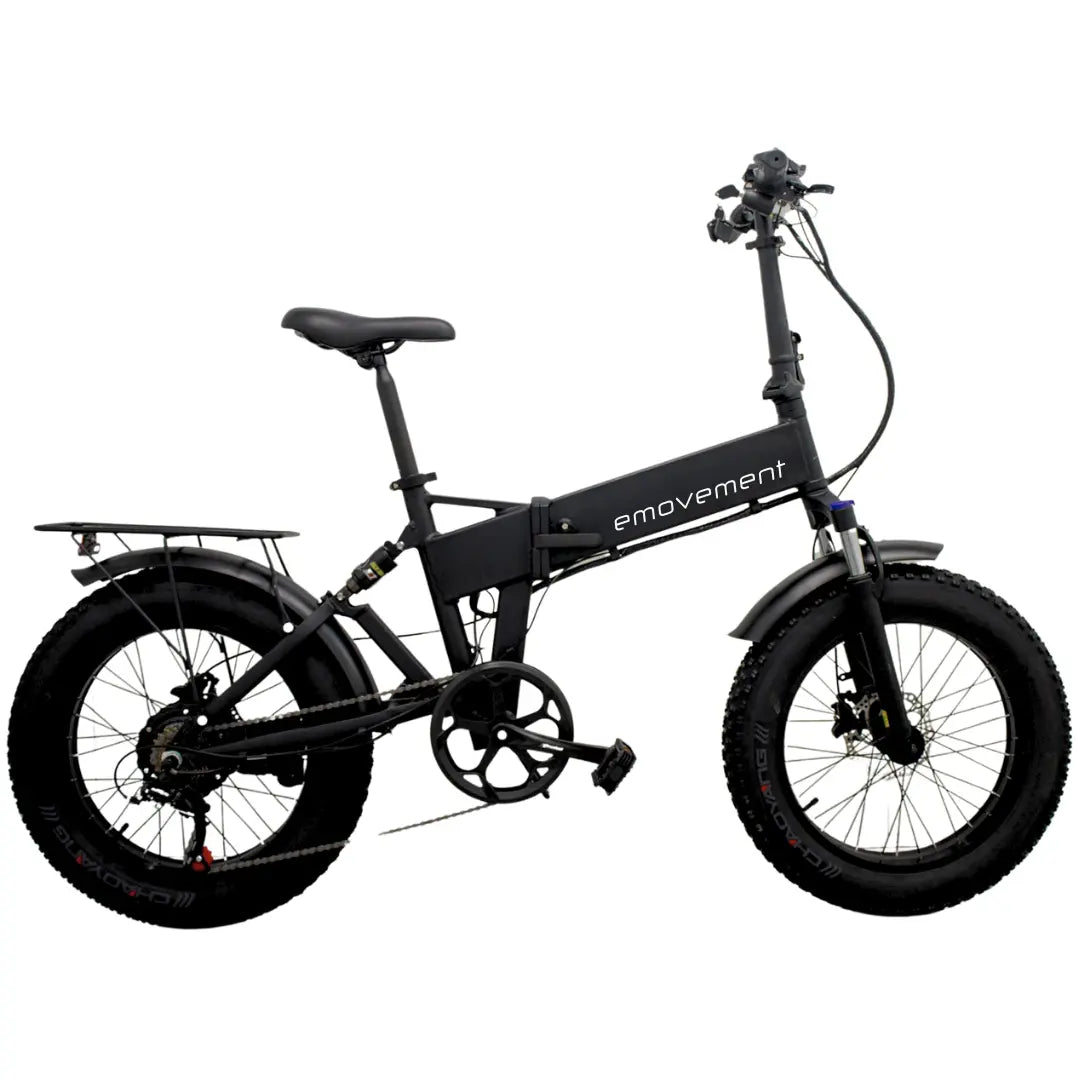 E Movement Panther v4.2 Black Fat Tyre Folding Electric Bike 250W 500W