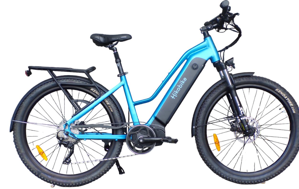 Hikobike Rangler 48V Semi Step Through All Terrain Mid Drive Commuting Electric Bike Pacific Blue