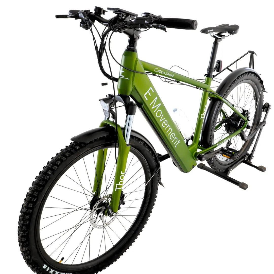 E Movement Thor Green Lightweight Hybrid Electric Mountain Bike Eco Electric Bikes