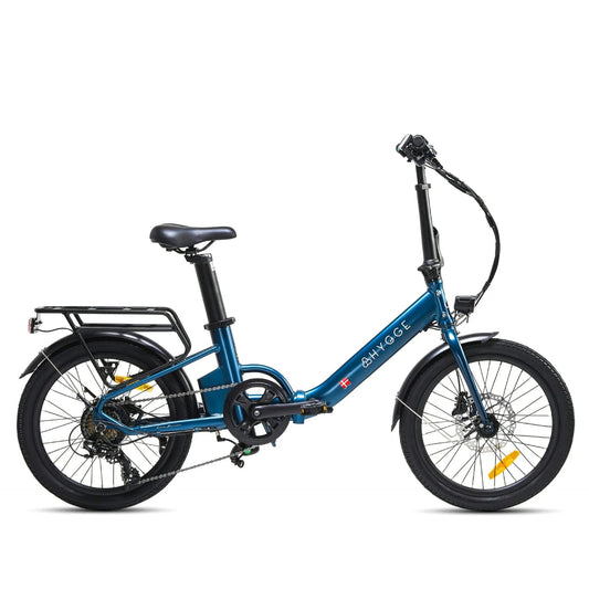Hygge Virum 250W Blue Step Through Foldable All Terrain & City Electric Bike