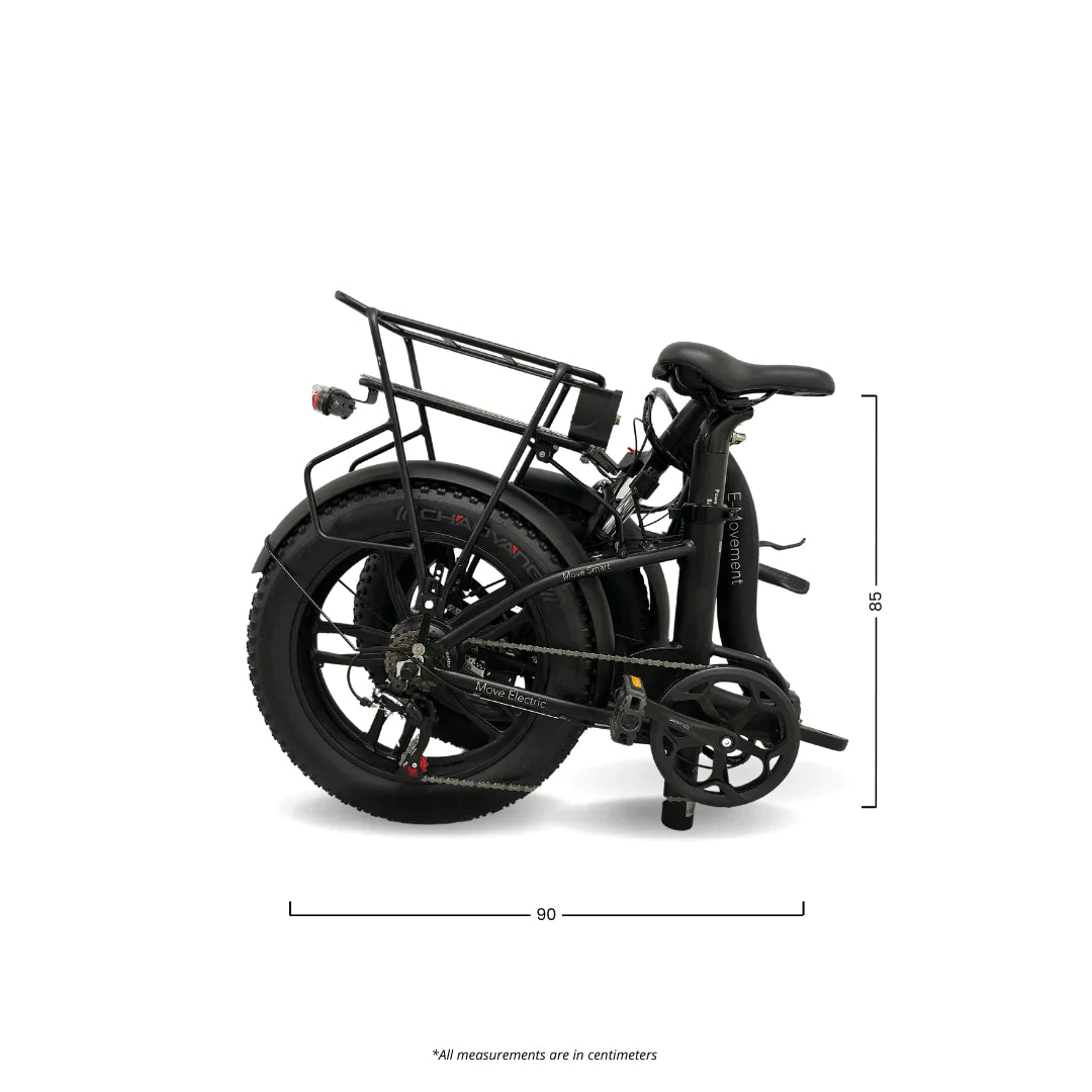 E-Movement Hunter Extreme (Black) Step-Through Folding Fat Tyre Electric Bike