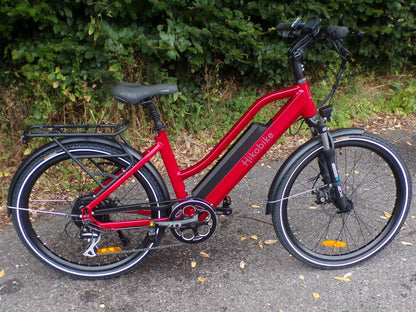 Hikobike NZ Pulse 250W Bafang Hub Drive LG 48V 500Wh or 624Wh All Terrian Commuting Electric Bike Red