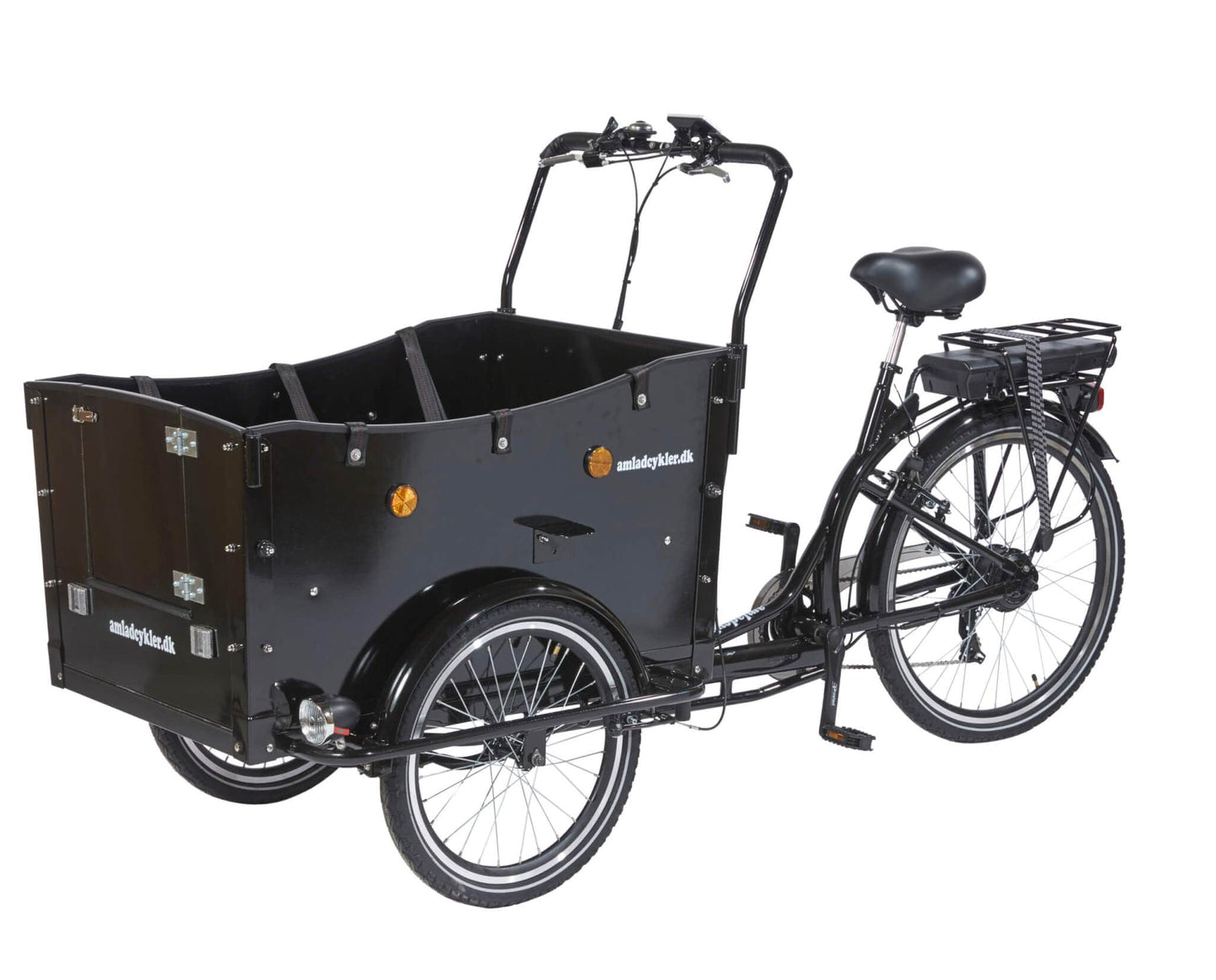 AM Cargo Curve KinderGarten Open Cargo Electric Tricycle – Black