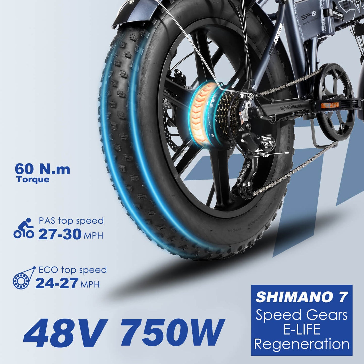 ENGWE EP-2 Pro 750W 120KM Front Suspension Foldable Electric Bike
