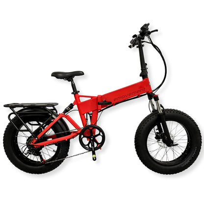 E Movement Panther v4.2 Blaze Red Fat Tyre Folding Electric Bike 250 Eco Electric Bikes