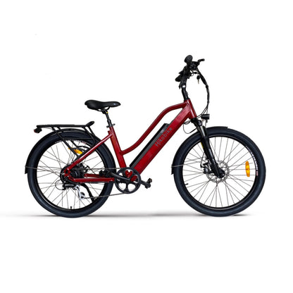 Hikobike NZ Pulse 250W Bafang Hub Drive LG 48V 500Wh or 624Wh All Terrian Commuting Electric Bike Red